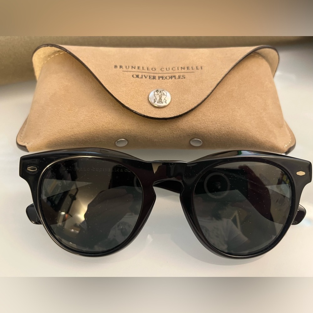 OLIVER PEOPLES Brunello Cucinelli Collection Nino Black Polarized Sun MSRP$677